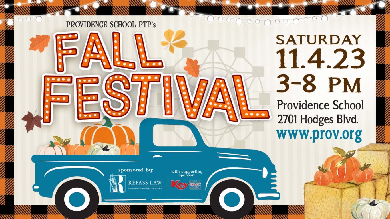 A poster for PTP Fall Festival 2023 featuring a truck adorned with pumpkins.