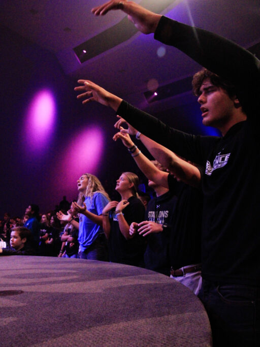 Students at chapel service