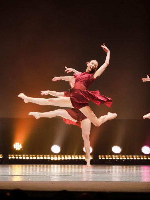 A group of Fine Arts dancers performing on stage.