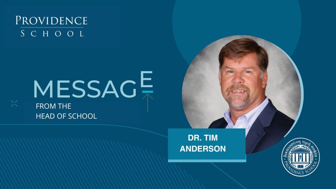 Dr. Tim Anderson's Message from the Head of School.