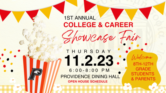 A poster for the college showcase fair.