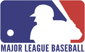 The major league baseball logo featuring a Pro Athlete holding a bat.