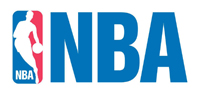 The NBA logo on a white background for pro athletes.