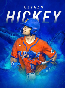 Nathan Hicky's poster for the Florida Gators college baseball team.
