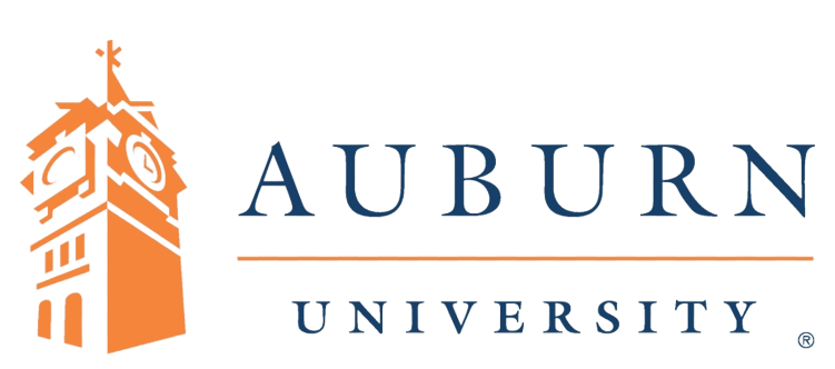 Auburn university logo on a black background.