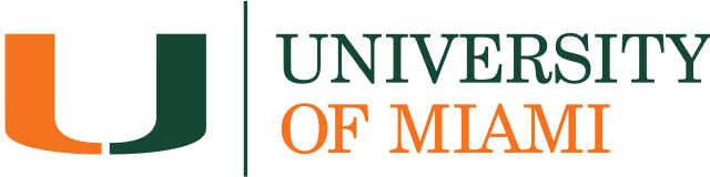 About the University of Miami logo on a black background.